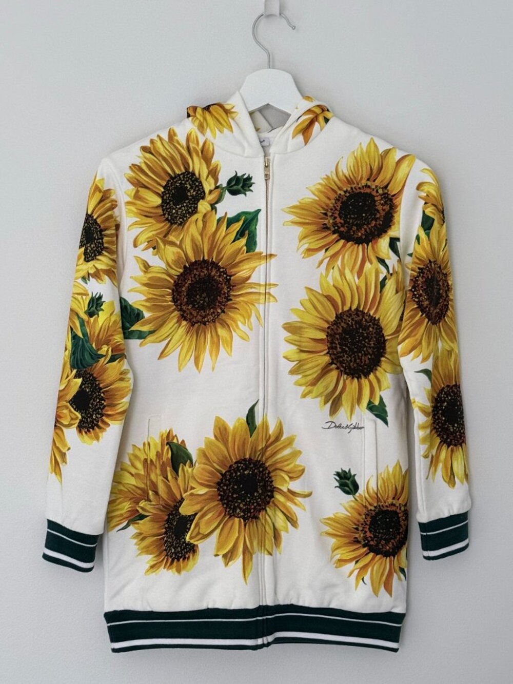 Dolce & Gabbana Junior Sunflower Zip Hoodie 10Y - Authentic - NWOT - Picture 1 of 12